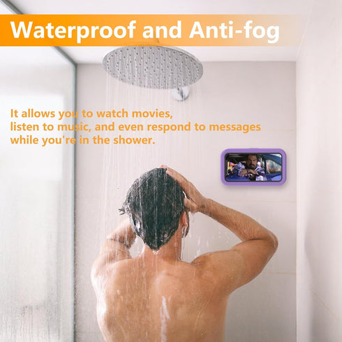 Waterproof Shower Phone Holder, 360° Rotation Shower Case, Angle Adjustable, Anti-Fog High Sensitivity, Compatible with