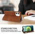 ZZXX for iPhone 12 Mini Wallet Case with Card Slot, Premium Soft PU Leather Zipper Flip Folio Wallet (Brown)