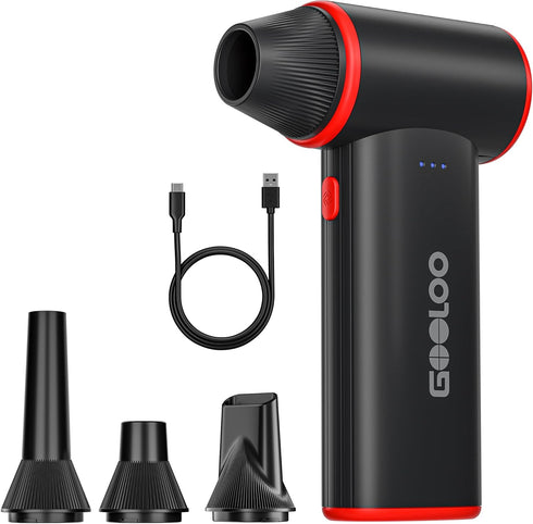 GOOLOO F3 Compressed Air Duster, 150000RPM Duster for Cleaning, 3-Gear Rechargeable Electric