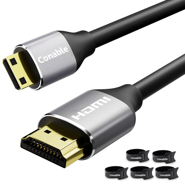 HDMI to Mini HDMI Cable 4 FT, High Speed Bi-Directional 2.0 Cord, 4K@60Hz, Compatible with Camera, Tablet, Projector