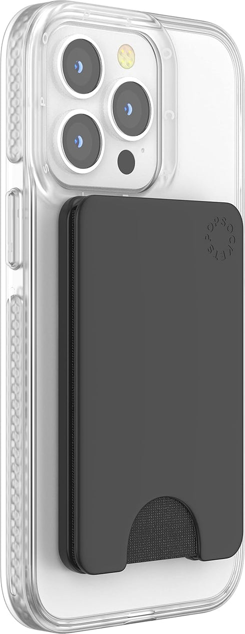 PopSockets Minimalist Slim Phone Wallet with MagSafe Adapter Ring, Phone Card Holder, Wireless Charging Compatible,