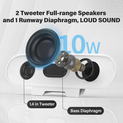 Computer Speakers for Desktop Monitor,Single USB Speakers for Desktop PC,Laptop Speaker with Loud Sound,Volume Control Easily Clamps to Monitors(USB-C to USB Adapter Included) (White)