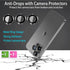 [2 Sets Compatible with iPhone 12 Pro, 12 Mini & iPhone 12 Camera Lens Protector, Tempered Glass Clear Camera Cover Screen Protector Metal Ring Accessories, Case Friendly (Black)
