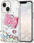 Compatible with iPhone 15 Case Bling Diamond Glitter Rhinestone for Girls Women Cute Sparkly Shiny Gem 3D Bowknot Crystal Girly Luxury Fashion Clear Protective Phone Case Pink