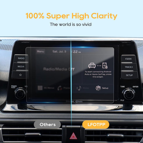 LFOTPP 2 PCS Control Screen Protector for 2021+ Seltos, 8-Inch HD Crystal Clear Infotainment Navigation Touch Film