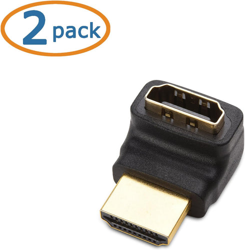 Cable Matters 2-Pack Right Angle HDMI Adapter (270 Degree HDMI Right Angle) with 4K and HDR Support