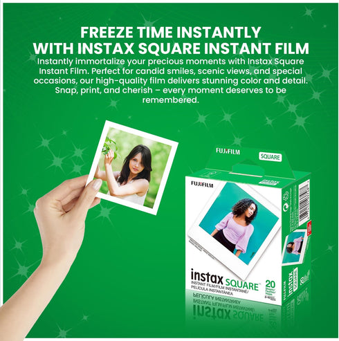 Fujifilm Instax Square Instant Film - 20 Exposures (20 Sheets) for Fujifilm Instax Square Camera + BluebirdSales