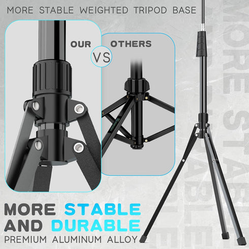 UBeesize 92’’ Cell Phone Tripod Stand with 16.5’’ Gooseneck, Remote, Adjustable 360° Ball Head for iPhone 14 Pro