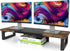 WESTREE Dual Monitor Stand Riser, Wood and Steel Monitor Stand for 2 Monitors, Multi-Purpose Desktop Storage Stand