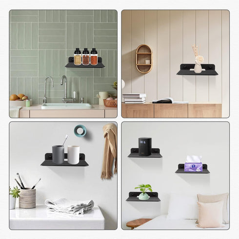 Small Floating Shelf - 6” Anti Slip Speaker Wall Mount Shelf for Cameras, Baby Monitors, Bluetooth Speakers (1 Pack)