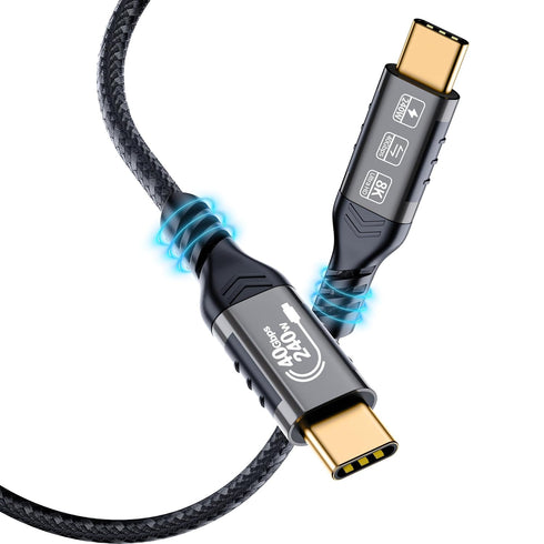 USB4 Cable 5ft - 240W Charging (40Gbps, 240W, 8K Video), Compatible with Thunderbolt 4/3 USB C to USB C for MacBook