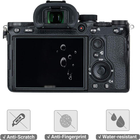 JJC 2 Pack Ultra-Thin Anti-Fingerprint Anti-Scratch 9H Hardness Tempered Glass Screen Protector for Fujifilm X-T5 Camera