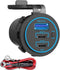 12V USB C Outlet, Two USB-C PD 20W Power Socket and 18W QC3.0 Socket Waterproof Power Outlet for Car, Golf Cart, Boat