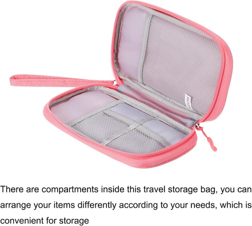 MECCANIXITY Electronic Organizer Case, Travel Cable Organizer Bag Waterproof Pouch for Cords and Chargers (Pink)