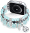 MOFREE Beaded Bracelet for Apple Watch Band 38mm 40mm 41mm, Handmade Crystal Beads Elastic Strap