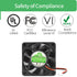 60mm x 60mm x 15mm 6015 12V DC 0.10A Ball Bearing Brushless Cooling Fan, 2pin AV-F6015MB UL TUV