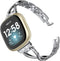 Wearlizer Metal Band Compatible with Fitbit Versa 4/Versa 3/Sense/Sense 2, Dressy Stainless Steel Bling Bracelet Strap