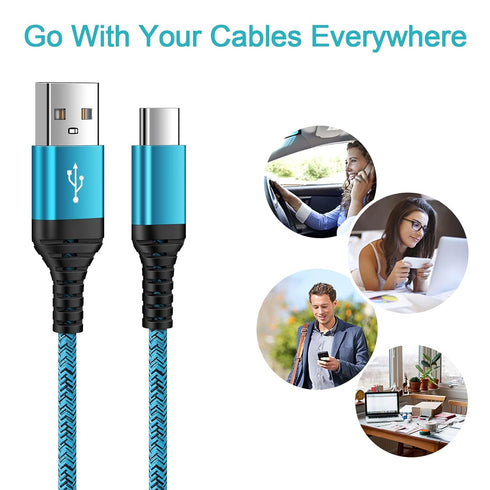 USB C Cable 3FT 2Pack for Google Pixel 8a, 8 Pro, iPhone 15 Pro Max, Samsung S24 Ultra, Fast Charger Cord.