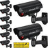 Macarrie 8 Pcs Realistic Dummy Security Camera, Plastic Fake Video Camera with Motion LED Light for Indoor/Outdoor