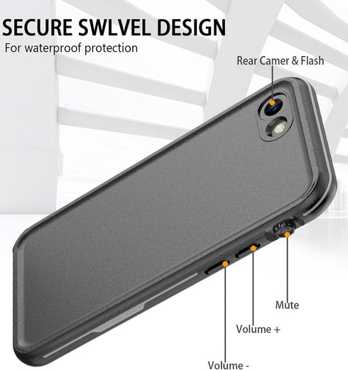 iPhone 8 7 Waterproof Case Cover Built-in Screen Protector Fully Sealed Life Shockproof Snowproof Underwater Protective Cases for iPhone iPhone 8 7 4.7" (Black)