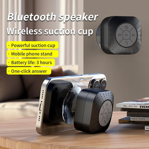 Densleonis Portable Bluetooth Shower Speaker, Wireless Water-Resistant Speaker with Suction Cup Bathroom Speaker