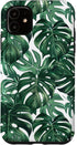 Swiss Cheese Plant Design Monstera Deliciosa Green Tropical Leaves Pattern Case for iPhone 11