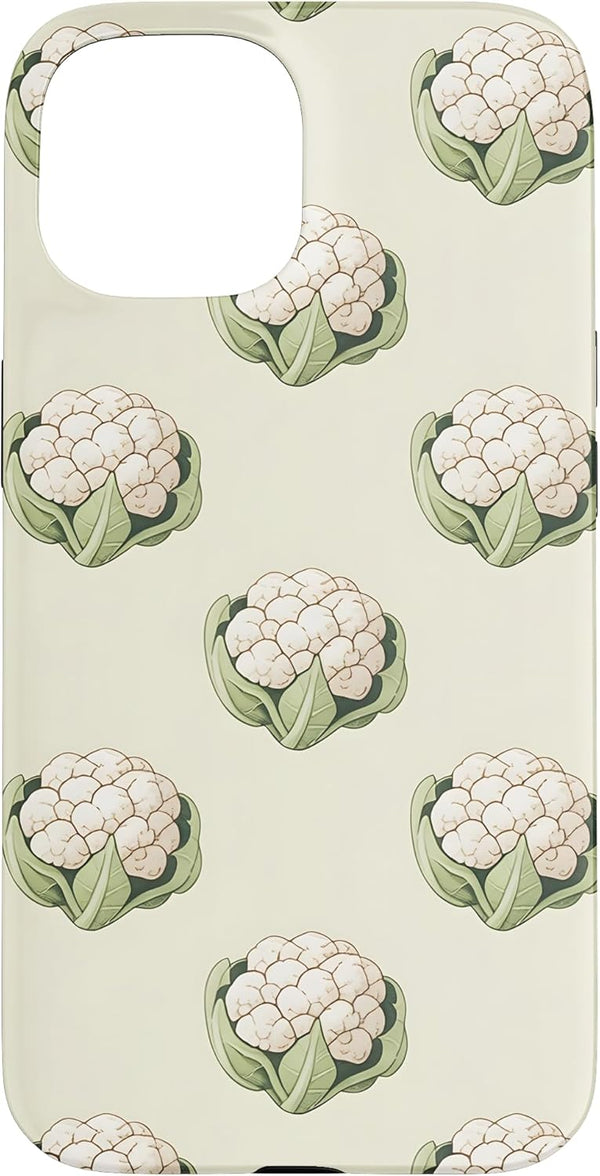 Cauliflower Pattern Art Cases Cauliflower Boho Vegetable Pattern Motif Case for iPhone 15