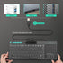 Rii RT518S Wireless and Bluetooth (Dual Mode) 2-LED Color Backlit Multimedia Keyboard with Multi-Touch Big Size