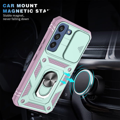 Case for Galaxy S22, Shockproof Impact Resistant with Slide Lens Protective Cover for Samsung Galaxy S22 6.1 inch