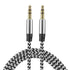 MECCANIXITY Aux Cable 3.5mm Male to Male Nylon Braided 3Ft Hi-Fi Stereo Sound Auxiliary Cord Silver