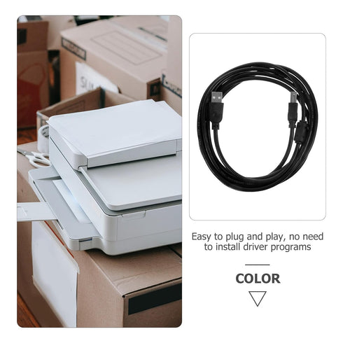 3m 2.0 NOLITOY Printer USB Cable Black USB Connection Cord for Computer, Copier, Scanner, and Fax Machine Office Supply
