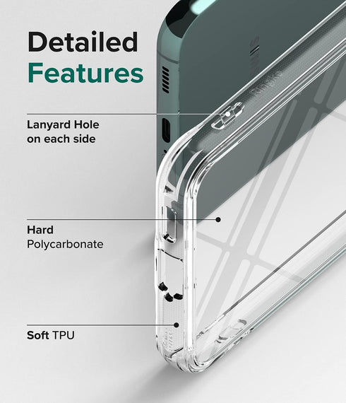 Ringke Fusion Case for Samsung Galaxy S22 Plus 5G (2022), Clear Anti-Yellowing Hard Back with Shockproof Bumper Cover