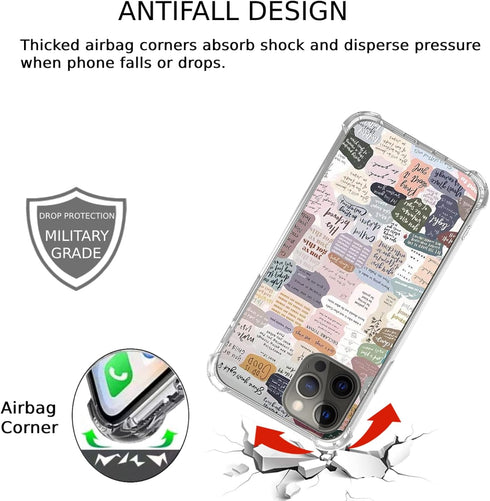 Bible Verses Aesthetic Phone Case for iPhone 11 Pro, Cute Indie Christian Positive Quotes Cover for Teens Men Women