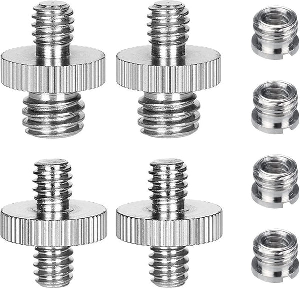 8PCS 1/4 Inch to 3/8 Inch Male Camera Screw Mount Adapter, Tripod Screw Adapter Set