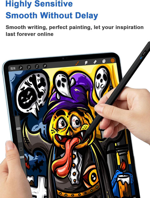 Magnetic POM Tip Stylus Pen for Touch Screens, Rechargeable Digital Pen Compatible with iPhone/iPad/Android Devices