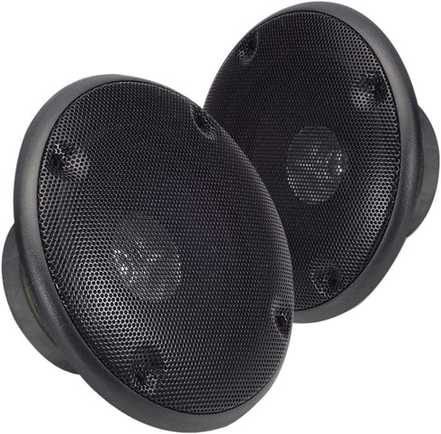 Magnadyne 4 Inch Black Dual Cone Audio Speakers with Grills and Mount Screws