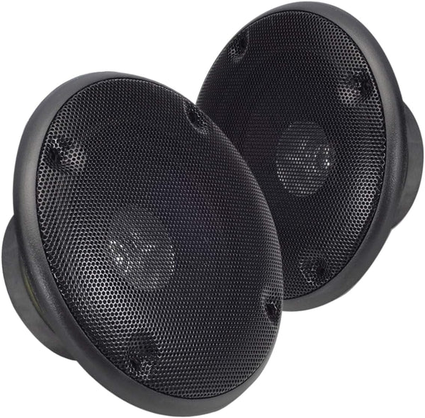 Magnadyne 4 Inch Black Dual Cone Audio Speakers with Grills and Mount Screws