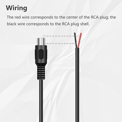 4 Pack RCA Female to Speaker Wire, RCA Female Plug Adapter Connector to Bare Wire Open End Audio Cable for Amplifier Audio Video Receiver Speakers