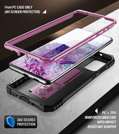 Poetic Revolution Series Case for Samsung Galaxy S20 Plus, Full-Body Rugged Protective Cover, Metallic Purple