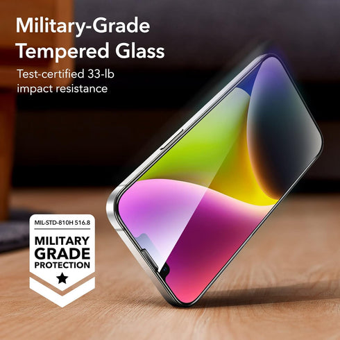 ESR 3 Pack Tempered-Glass Screen Protector for iPhone 14/13/13 Pro, Military-Grade, Scratch Resistant, Easy Install.