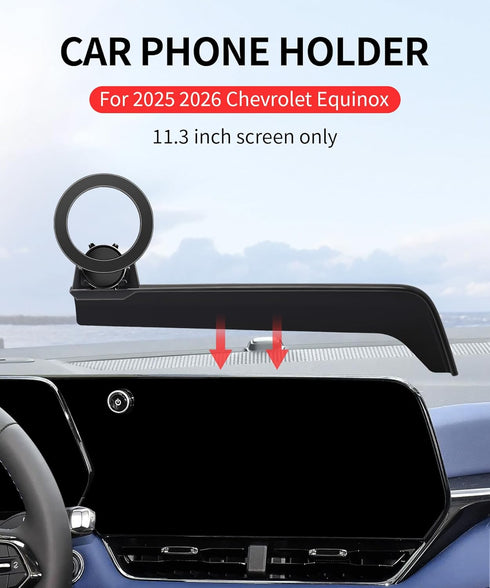 MaserWeller 2025 2026 11.3-Inch 360 Car Phone Holder for Chevrolet Equinox Accessories Screen Fixed Clip, Rotation