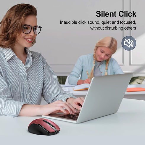 TECKNET Wireless Mouse (2.4G & BT5.0/3.0) Silent Mouse 4800 DPI Computer Mouse 6 Buttons Bluetooth Mouse, USB A Mouse