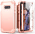 IDweel for Galaxy S10E Case with Tempered Glass Screen Protector - Hybrid 3 in 1 Shockproof Heavy Duty Protection, Rose