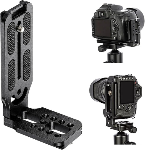 Uelkr DSLR Camera L Bracket Quick Release Plate Vertical Horizontal Switching Tripod with