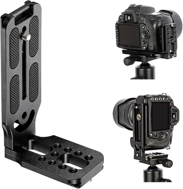 Uelkr DSLR Camera L Bracket Quick Release Plate Vertical Horizontal Switching Tripod with