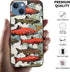 EMPYRI 13 6.1 Inch Salmon Printed Case for iPhone Cases Shockproof Phone Case Cover Not Yellowing Anti-Fingerprint