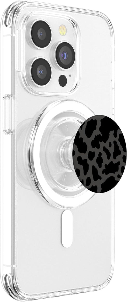 PopSockets PopGrip for MagSafe - Black Gray Cow Print