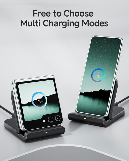 Wireless Charger for Samsung Z Flip 6, SwanScout 501S, Foldable Fast Charging Stand for Galaxy Z Flip Series