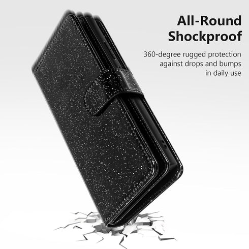 Varikke 11 11 6.1", for iPhone Wallet Case Detachable with Card Holder for Women Girls, Fashion Glitter PU Leather