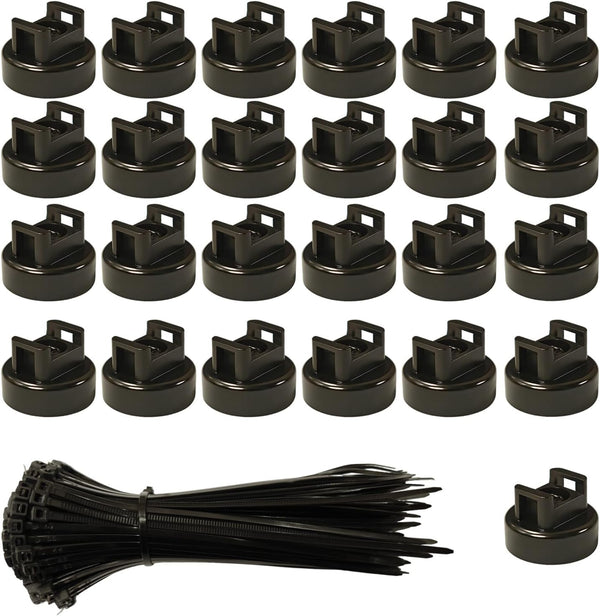 Ziuipuv Magnetic Cable Zip Tie Mounts, 25 Pcs Magnets with 100 Pcs Cable